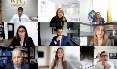 Aspecto de la audiencia virtual de este lunes y en donde se encontraba Laura Sarabia. 