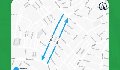 Zona del cambio de sentido en el barrio Villa Carolina. 