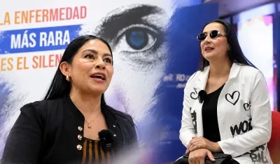 Marcela Quintero, paciente con neuromielitis óptica y Luceny Vanegas, paciente de enfermedad ocular tiroidea.