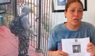 Mateo De Jesús Barrios De León y su mamá María Mónica De León Palmera.
