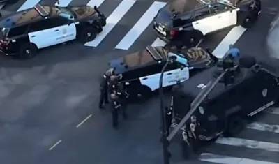 Policías en el tiroteo.
