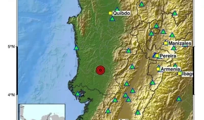 El más reciente temblor percibido este miércoles en el departamento del Chocó. 