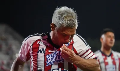 Teófilo Gutiérrez celebrando su gol ante el DIM.