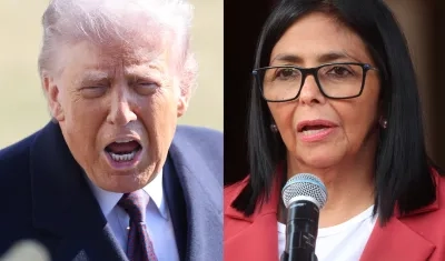 Donald Trump y Delcy Rodríguez.