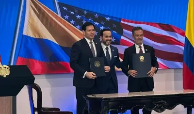 De Izq. a Der.: Marco Rubio, Abelardo De La Espriella y Omar Bula. 
