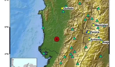 Gráfica del Servicio Geológico Colombiano sobre el nuevo sismo. 