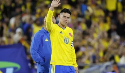 James Rodríguez con la Selección Colombia en el pasado Mundial. 