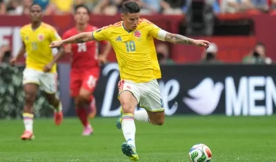 James Rodríguez no juega desde el partido de Colombia contra Suiza en el pasado Mundial.