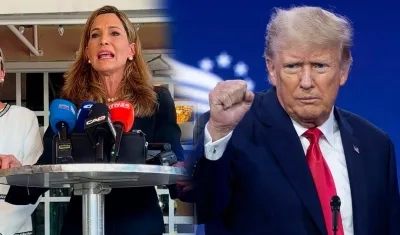 María Elvira Salazar y Donald Trump. 