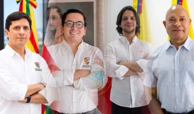 Mario Segura, secretario de Infraestructura; José Ternera, secretario encargado de Educación; Arturo García, gerente de Asuntos Internacionales; Carlos Martínez, secretario de Hacienda.