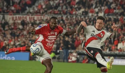 Hugo Rodallega durante el partido de cuartos de final contra River Plate. 