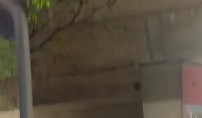 Bandera del ELN en el puente de Murillo con Circunvalar