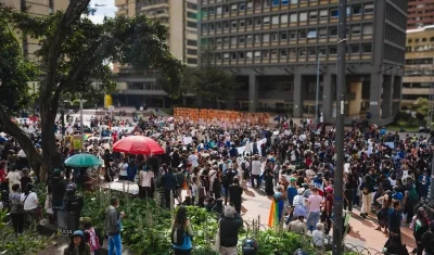 Manifestación frente al Museo Nacional