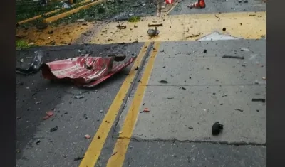Así quedó el peaje después del atentado.