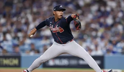 Didier Fuentes durante su actuación contra los Dodgers de Los Ángeles. 