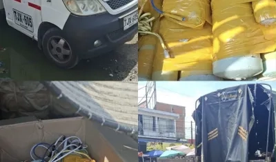 Material explosivo incautado.