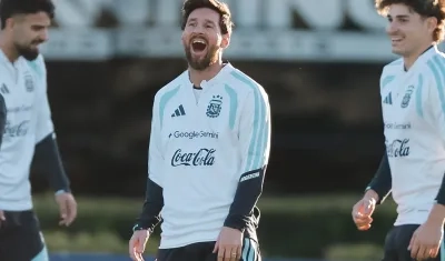 Lionel Messi durante su último entrenamiento con la Selección Argentina. 
