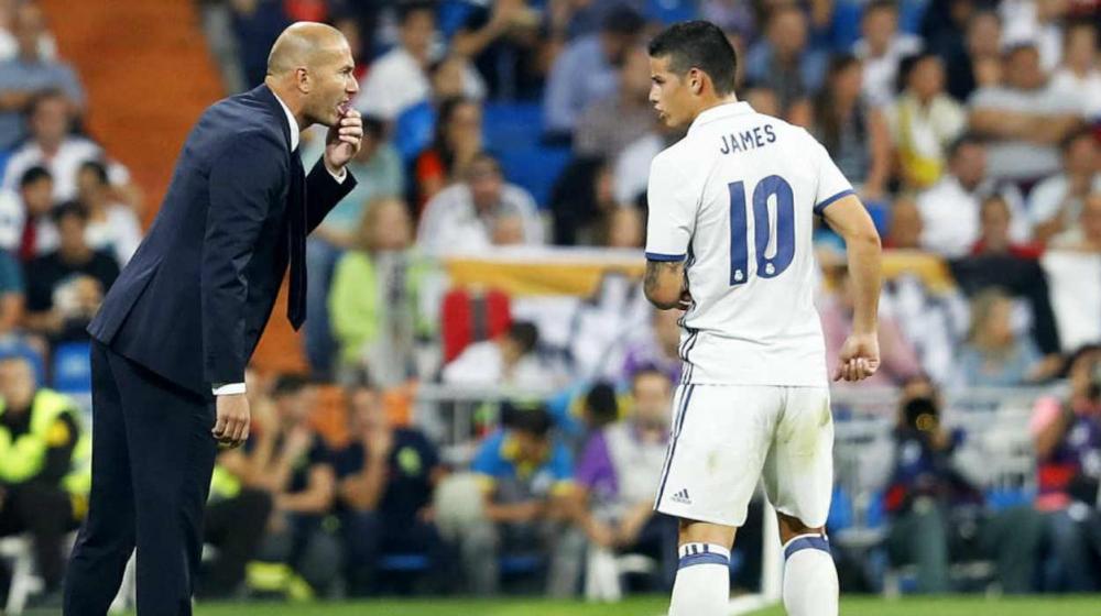 Zinedine Zidane y James Rodríguez. 