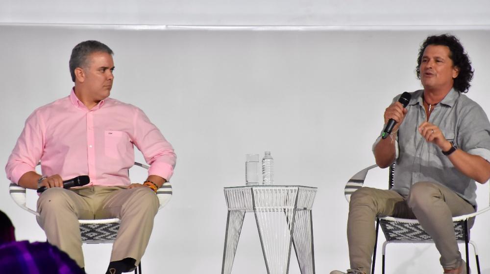 Presidente Iván Duque y el cantante Carlos Vives