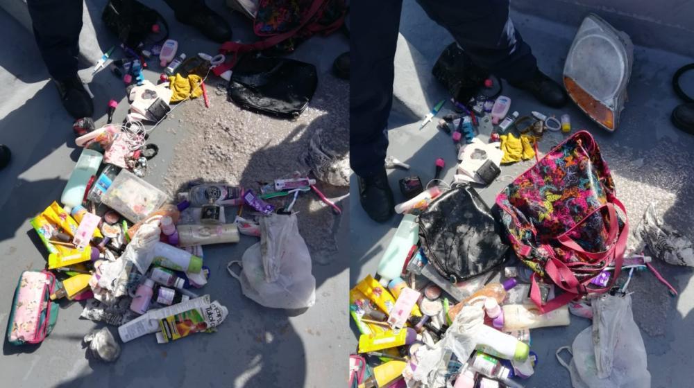 Pertenencias de Madeleine Ramos halladas por organismos de socorro.