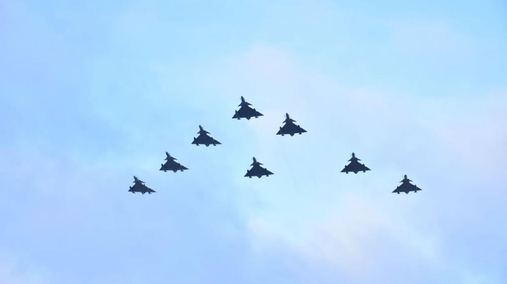 Aviones de la Fuerza Aérea en la conmemoración de los 99 años de la institución.