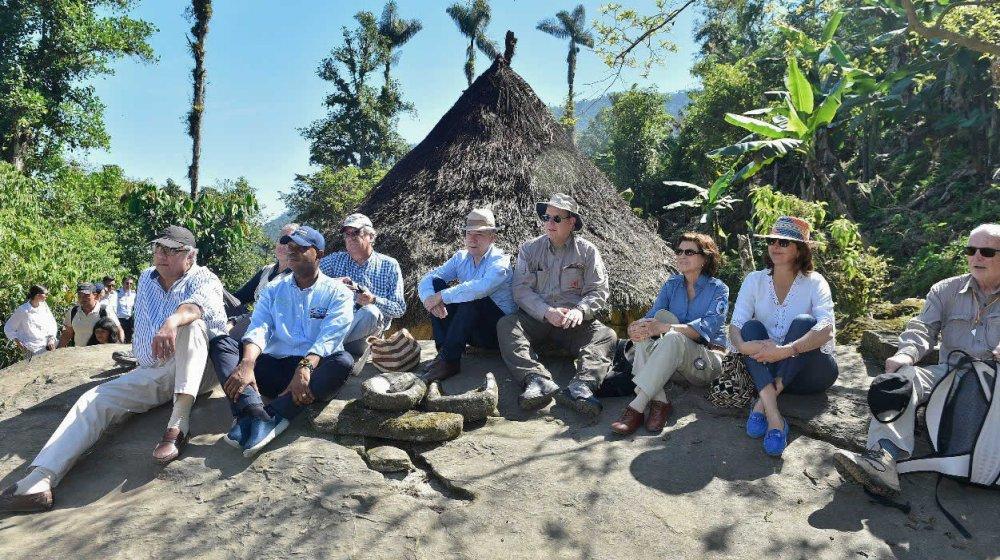 El príncipe Alberto II de Mónaco y el Presidente, Juan Manuel Santos, visitaron este lunes Ciudad Perdida