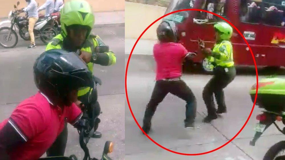 Momentos de la pelea. 