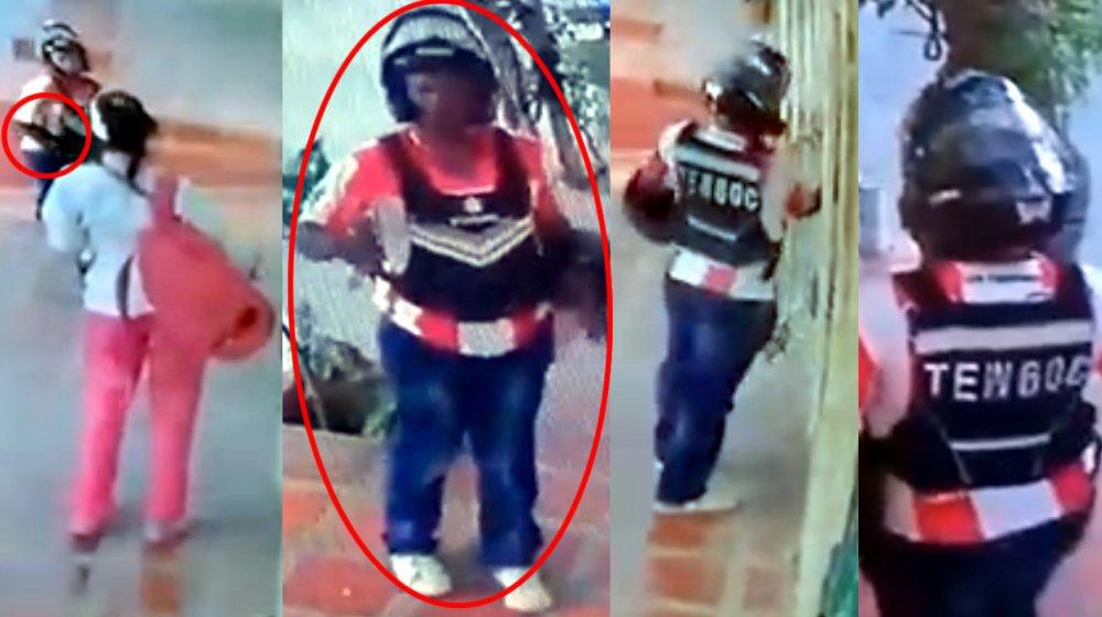 Momentos en el que el ladrón intenta atracar a la ciudadana.
