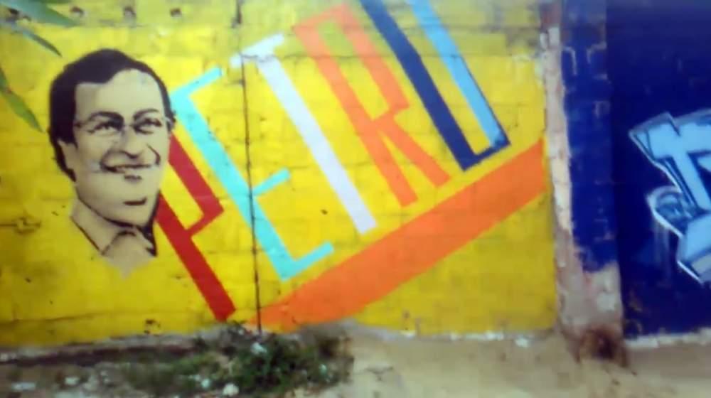 Imagen del candidato Gustavo Petro aparece en un inmenso mural del Colegio Distrital María Auxiliadora