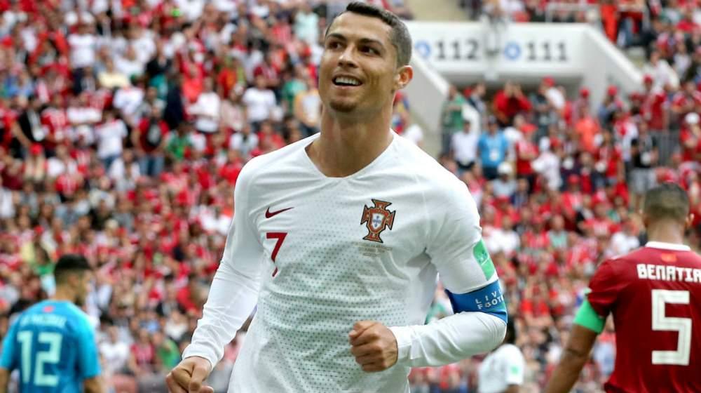 Cristiano Ronaldo celebra el gol marcado a Marruecos. 