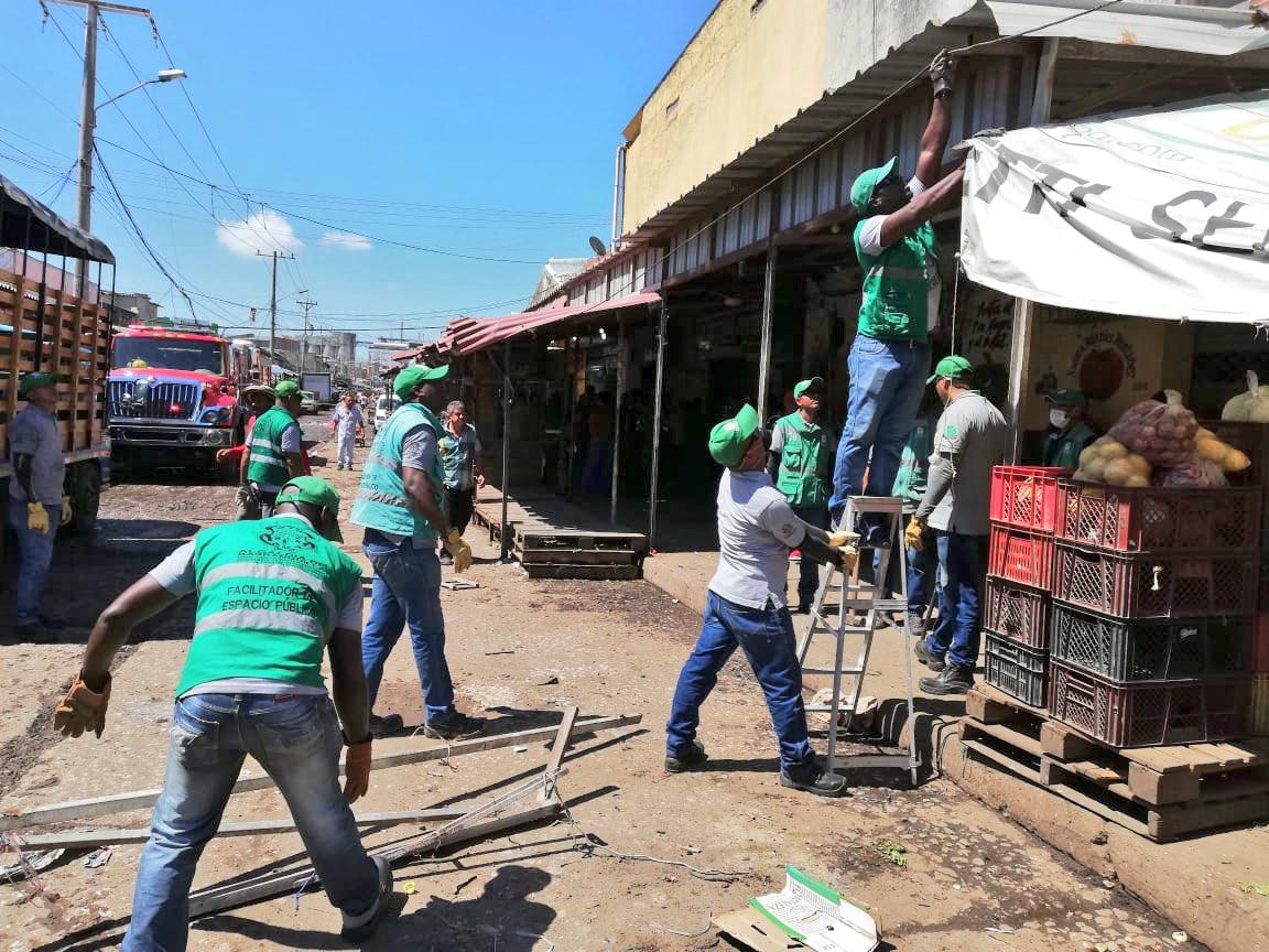 Triple A apoyó con la limpieza posterior al despeje de la zona.