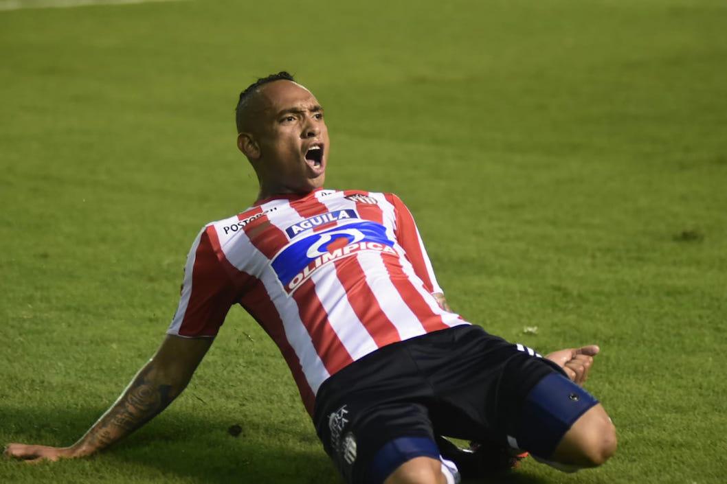 Jarlan Barrera, celebrando el gol del triunfo.