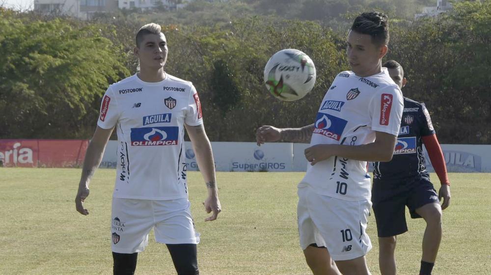 Michael Rangel y Roger Torres, durante su primer entrenamiento. 