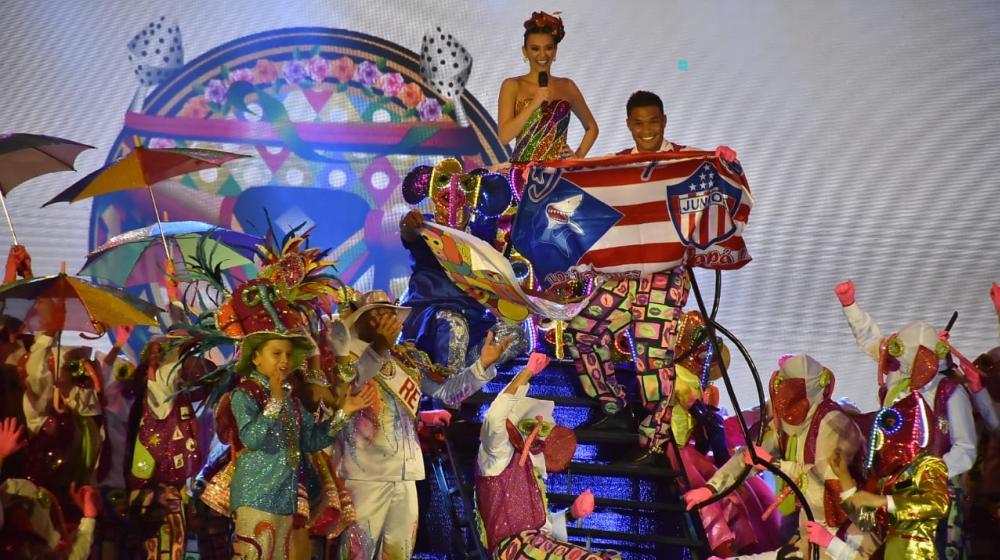 La Reina del Carnaval de Barranquilla, Carolina Segebre Abudinen y el futbolista Teófilo Gutiérrez.