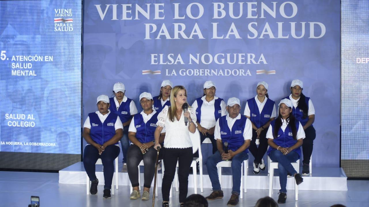 Elsa Noguera en la presentación del Plan de Salud para el Atlántico.