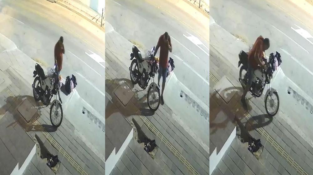 Secuencia del hurto de la moto.