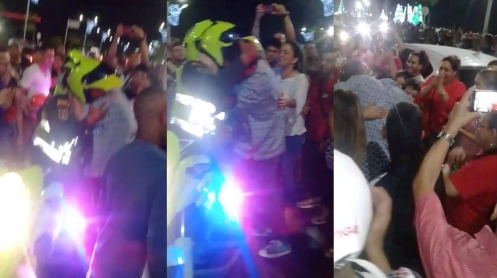 Imágenes del emotivo momento.