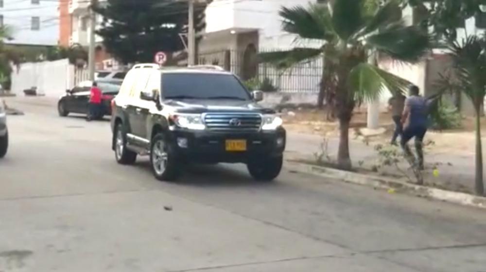 Uno de los vehículos involucrados en el enfrentamiento,