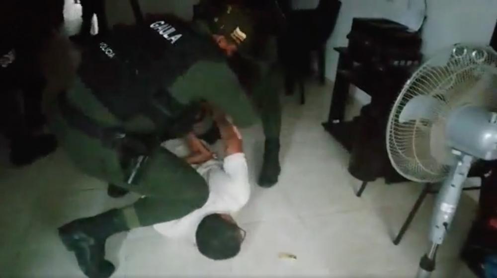 Momento de la captura de Elmer Rudas Menco.