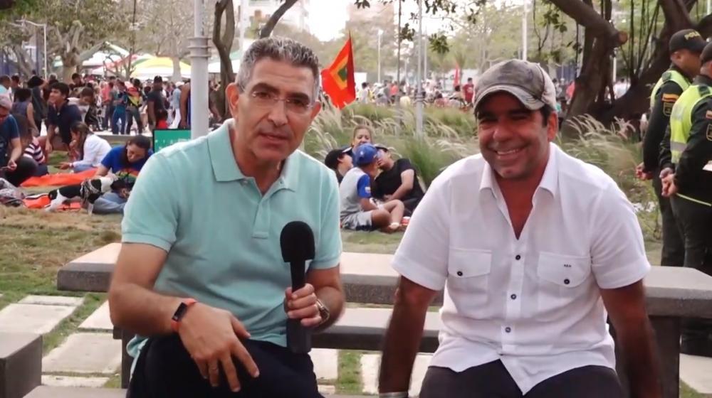 El periodista Jorge Cura y el Alcalde Alejandro Char.