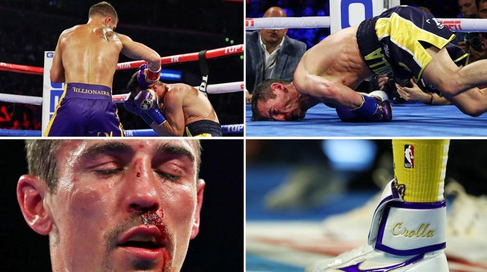 Momentos de la pelea entre Lomachenko y Crolla. 