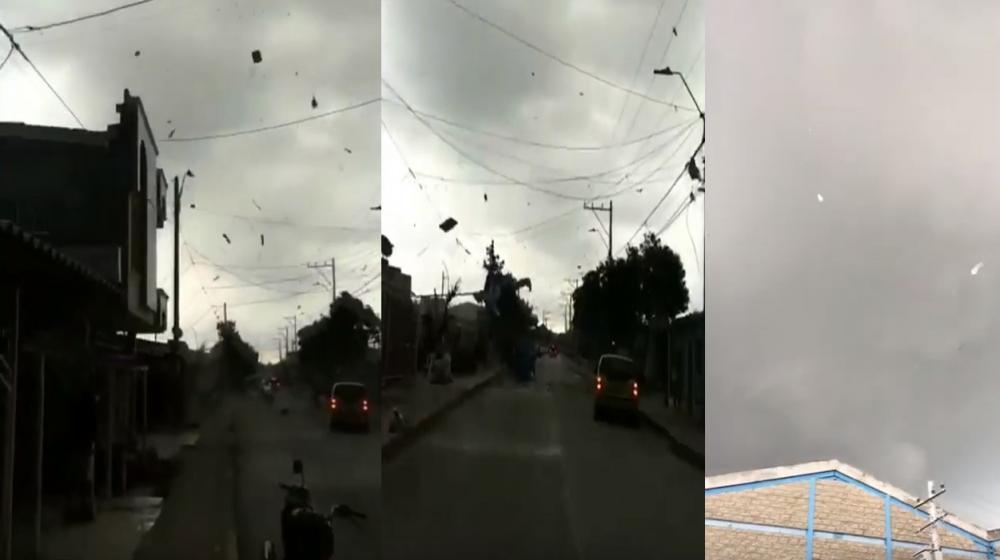 Imágenes de fuertes vientos en Barranquilla.