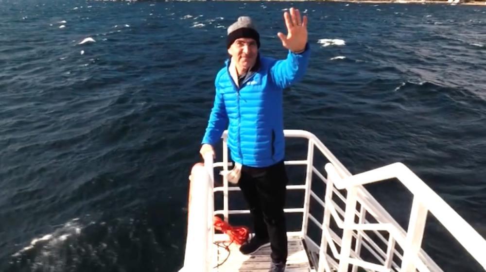 El periodista Jorge Cura, en la Patagonia.