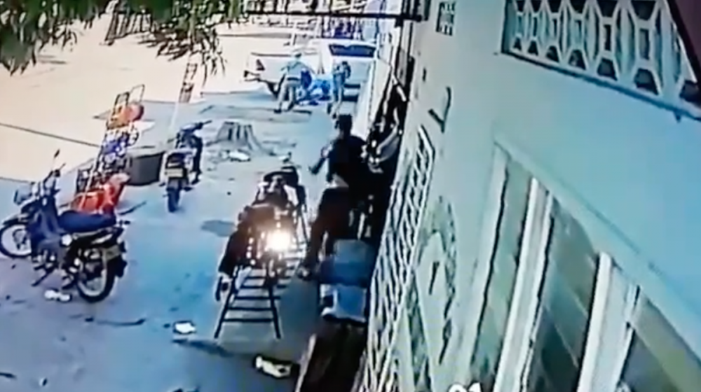 Momento del ataque sicarial.