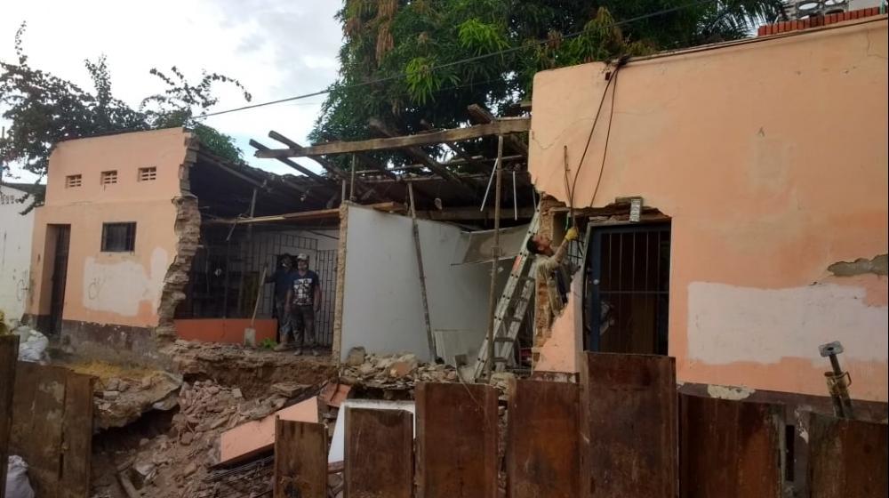 Casas que debieron ser demolidas por canalización del Arroyo Hospital