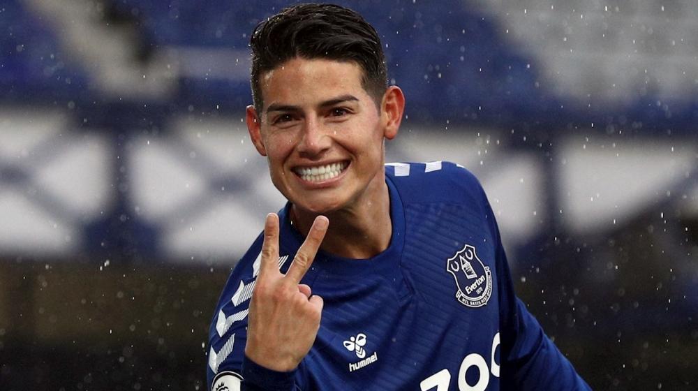 James Rodríguez celebra su gol. 