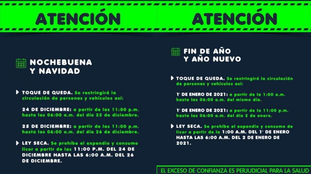 Medidas de Navidad, fin y comienzo de año