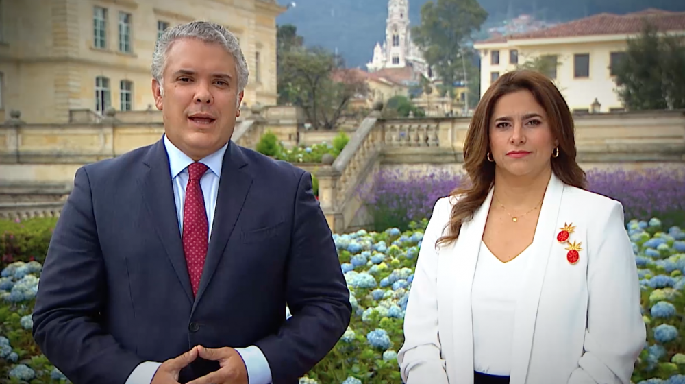 El Presidente Duque y la Primera Dama María Juliana Ruiz.