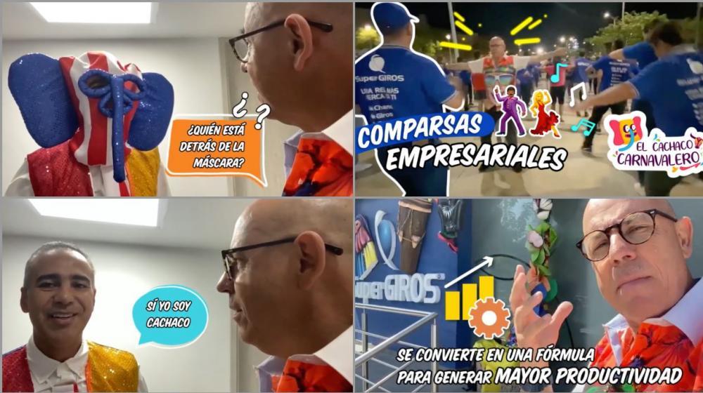 El Cachaco Carnvalero visitó Supergiros y su jornada de ensayo para el Carnaval.