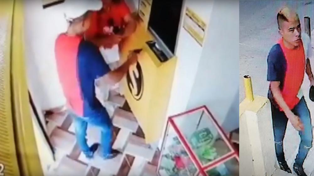 El ladrón huye, tras activarse la alarma del Efecty.